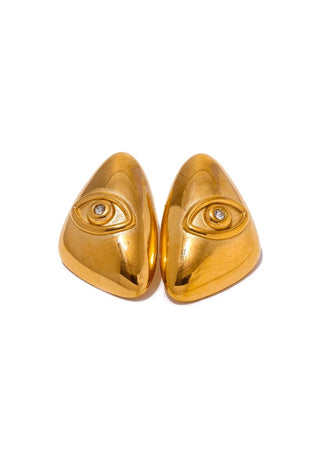 Gold Eye Stud Earrings