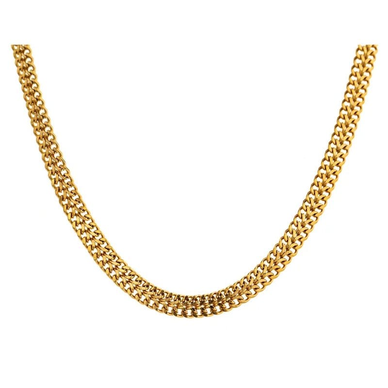 Gold Flat Chain Stainless Steel Necklace