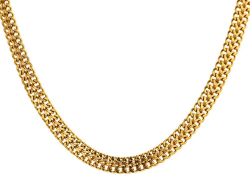 Gold Flat Chain Stainless Steel Necklace