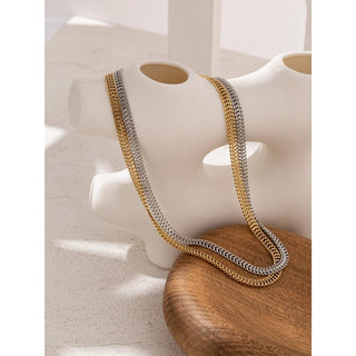 Gold Flat Chain Stainless Steel Necklace