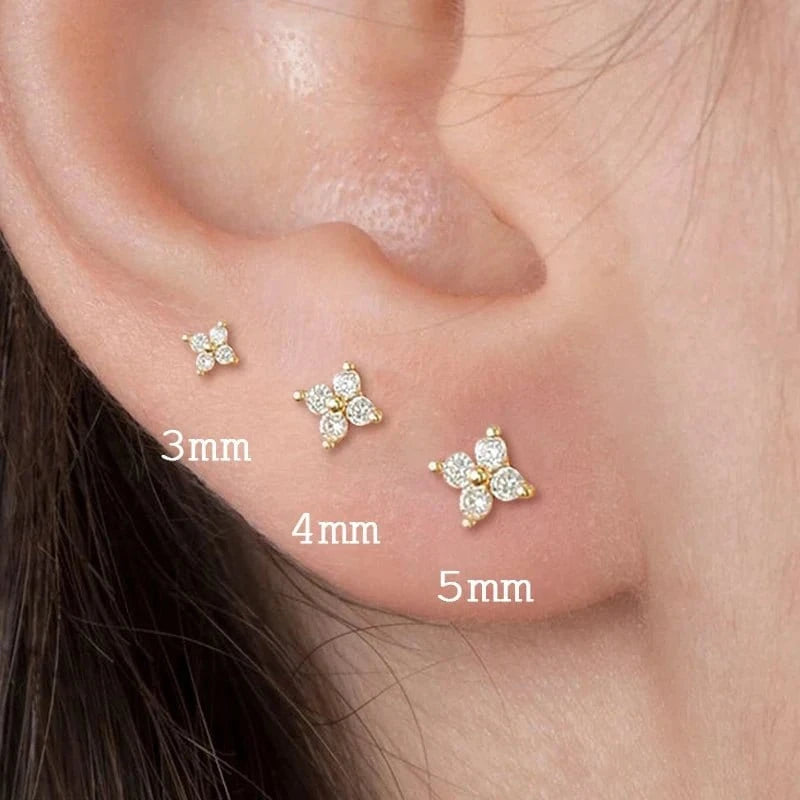 Gold Flower Stud Earrings