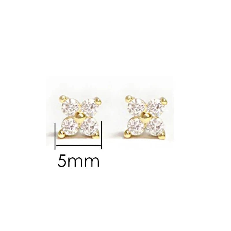 Gold Flower Stud Earrings