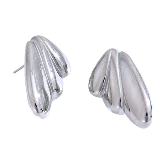 Gold Geometric Wing Stud Earrings - Stylish Chic Jewelry