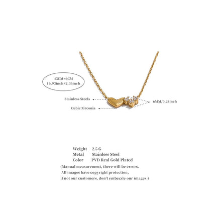 Gold Heart Cubic Zirconia Necklace