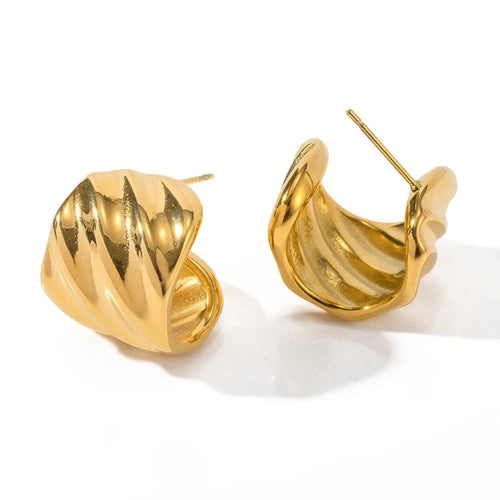 Gold - Plated C Hoop Earrings