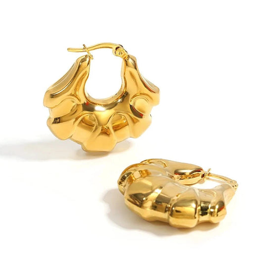 Gold Plated Purse Hoop Earrings - Chic, Lightweight