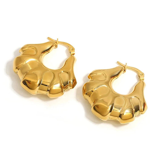 Gold Plated Purse Hoop Earrings - Chic, Lightweight
