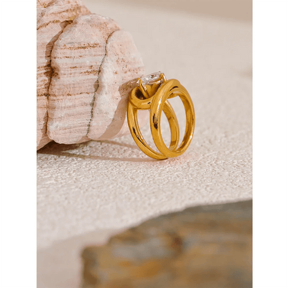 Gold Ring with Oval Gemstone 2