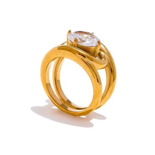 Gold Ring with Oval Gemstone