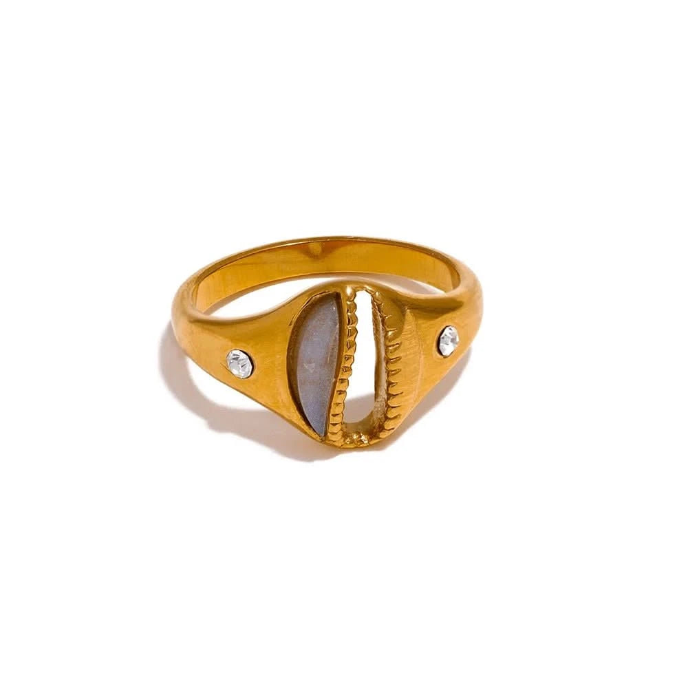 Tabu Shell Ring Gold Shell Ring – Coastal Charm & Timeless Elegance | Mabel Love Co.