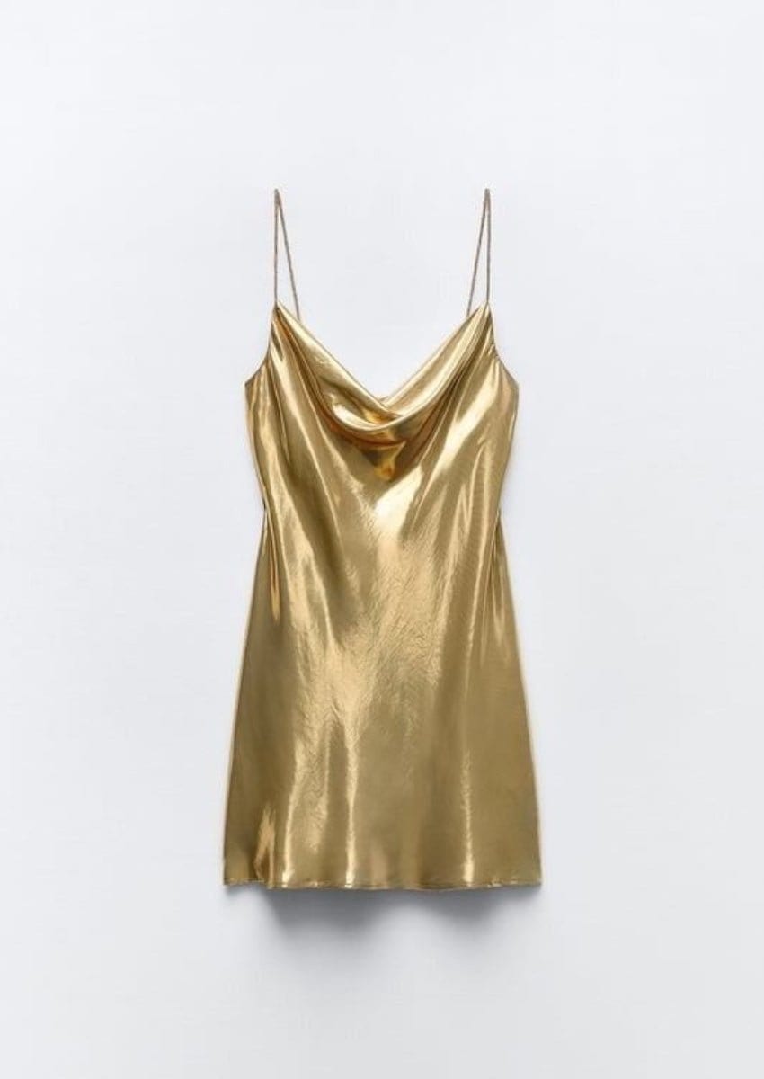 Gold Slip Mini Dress