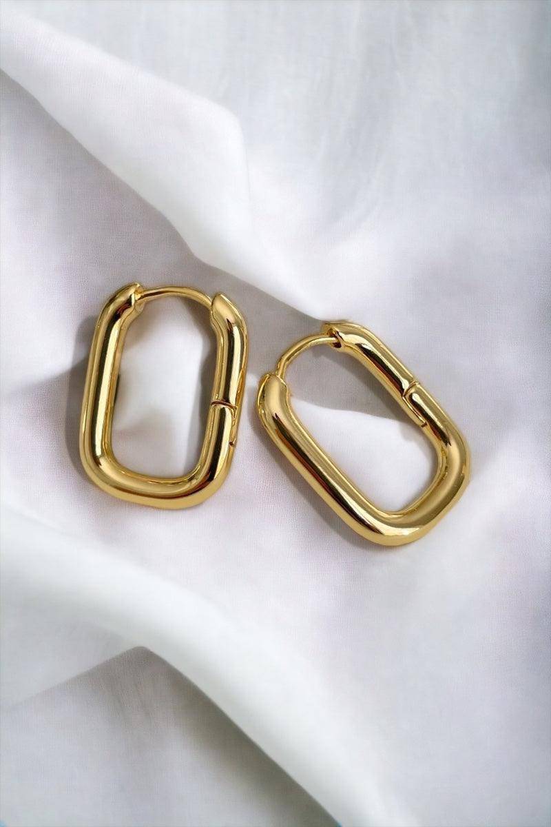 Gold Square Hoops