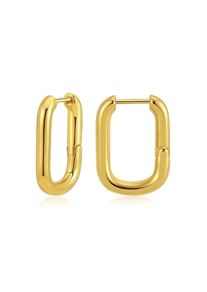 Gold Square Hoops