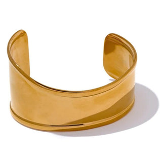 Gold Wide Cuff - Mabel Love Co - Bracelets