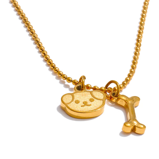 gold dog lover pendant necklace