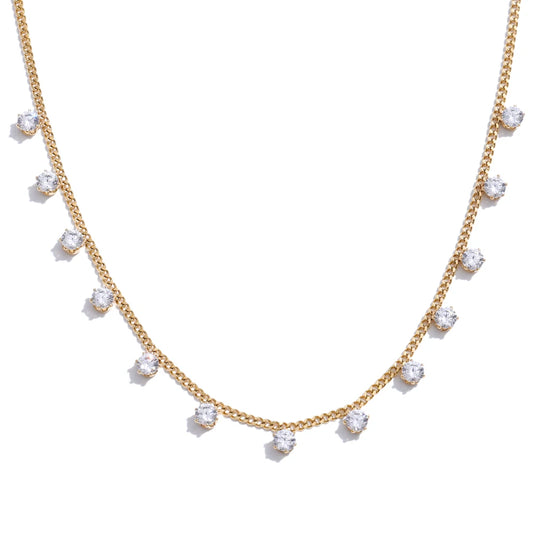 gold tennis necklace