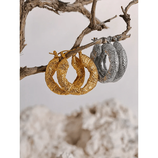 Grain Hoop Earrings