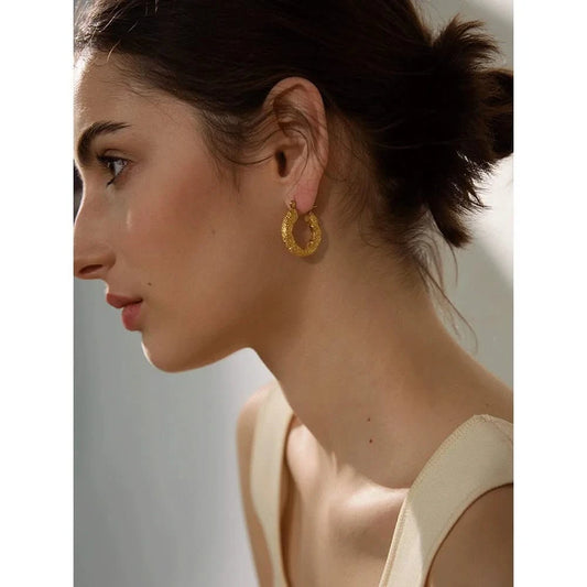 Grain Hoop Earrings