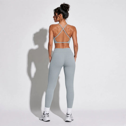 Push up Sports Bra — Gray back
