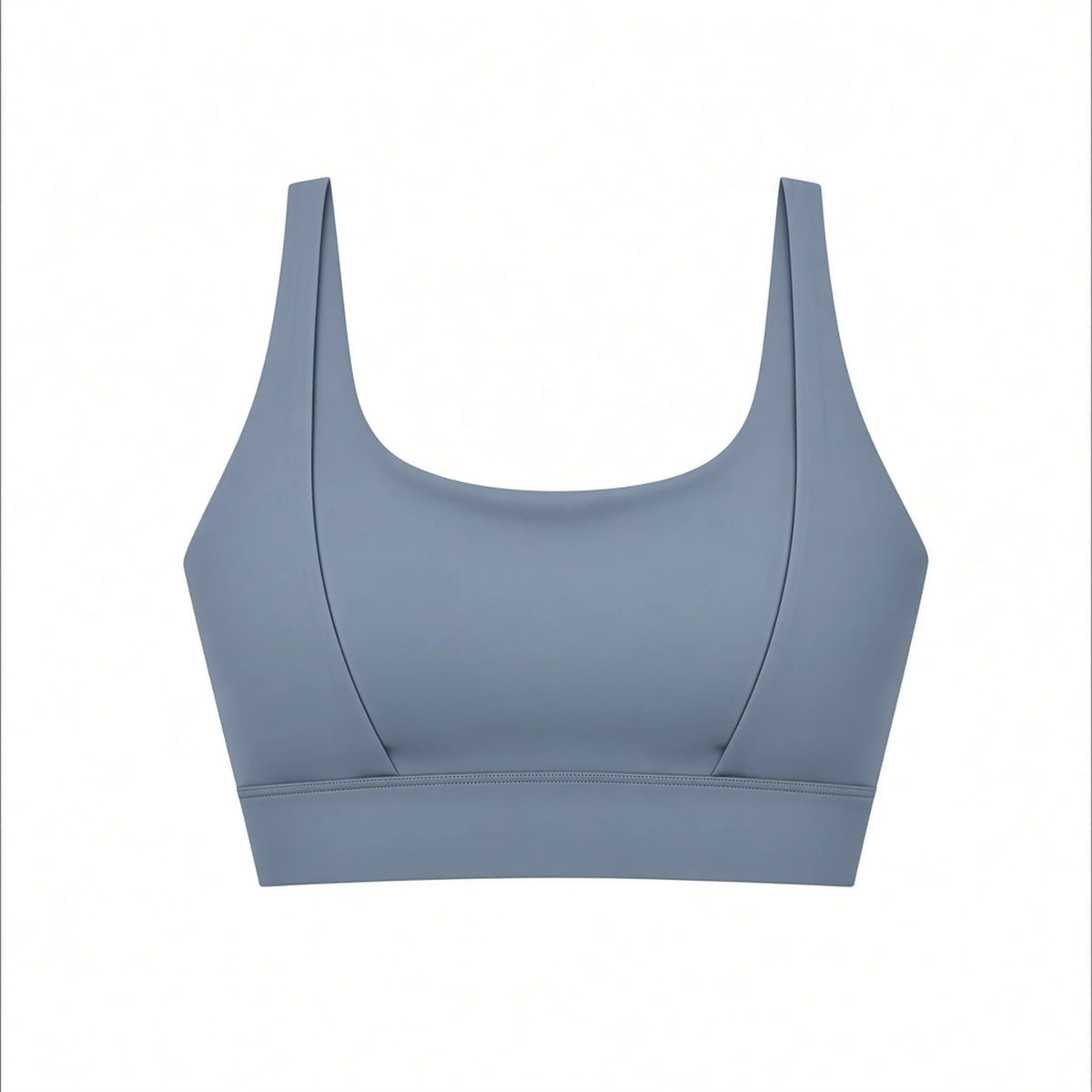 Women's Cropped Yoga Sport Bra — gray blue ghost front