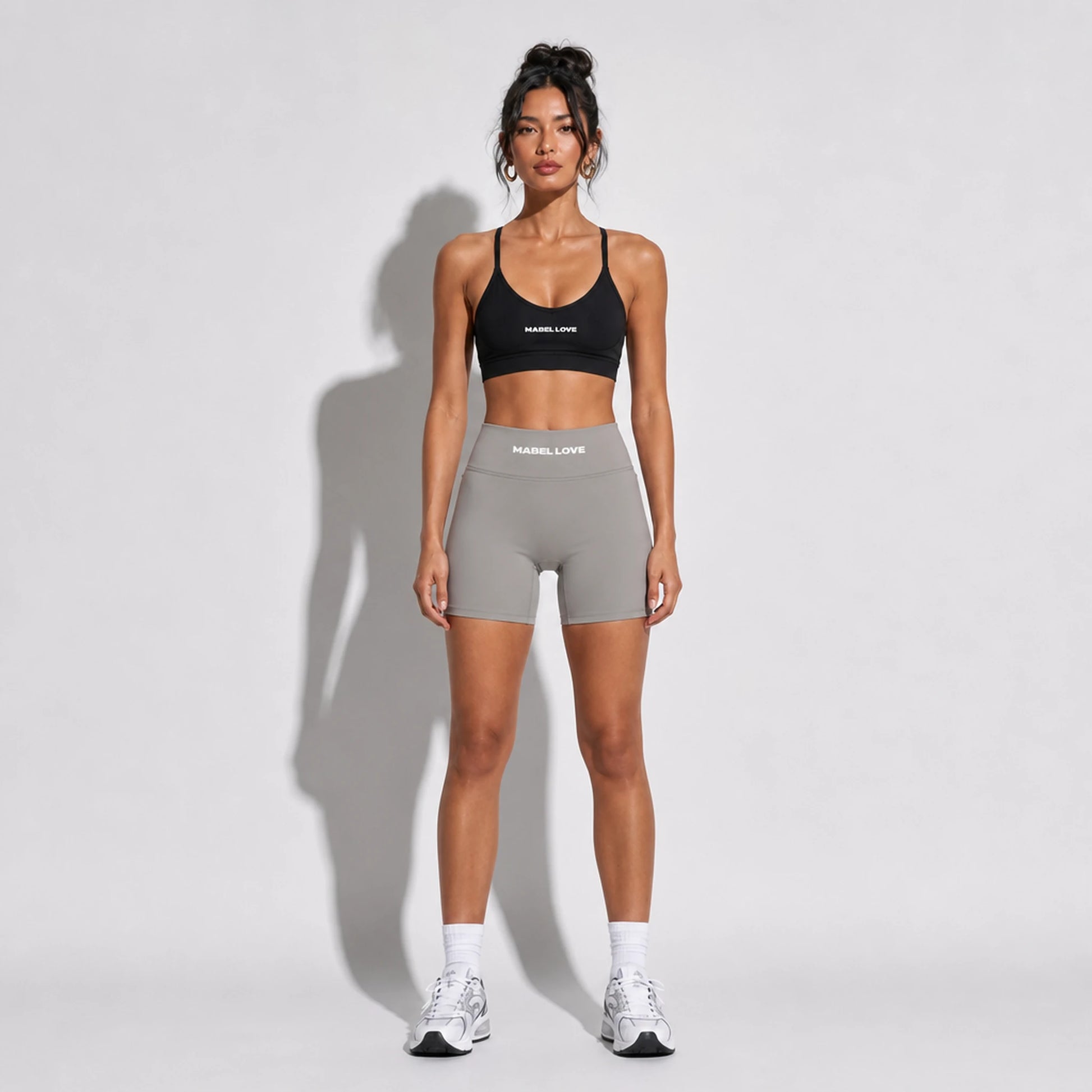 Set — Infinity bra + Micro Shorts Gray front on-model 2048