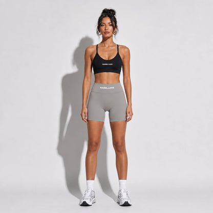 Set — Infinity bra + Micro Shorts Gray front on-model 2048