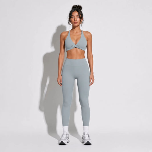 Push up Sports Bra — Gray front