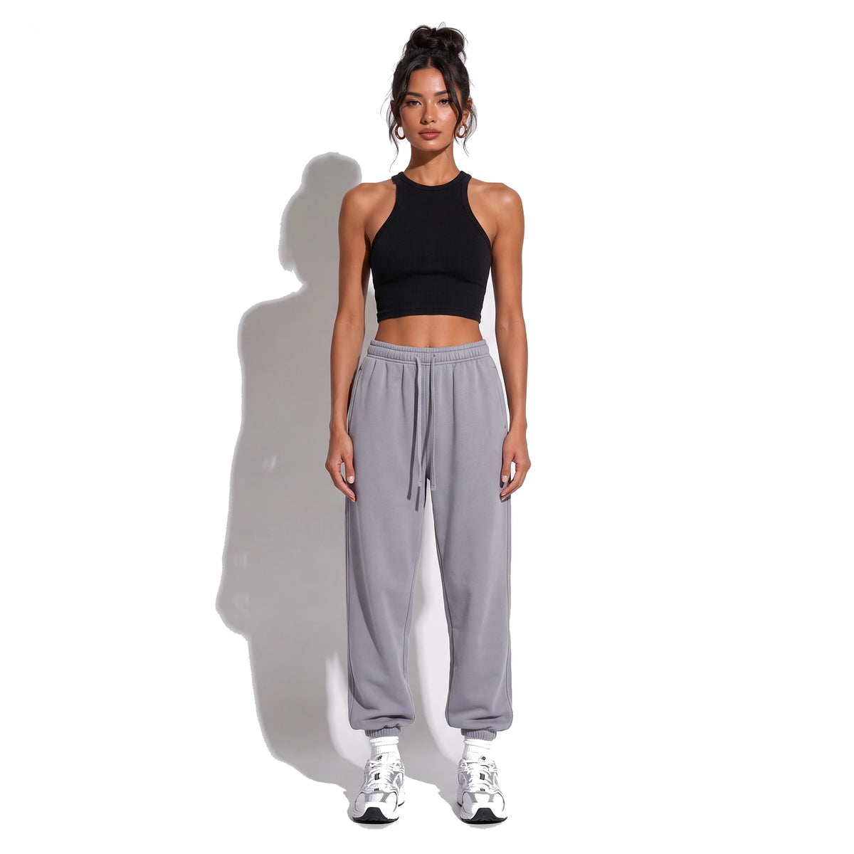 DRAWSTRING  Sweatpants — gray front