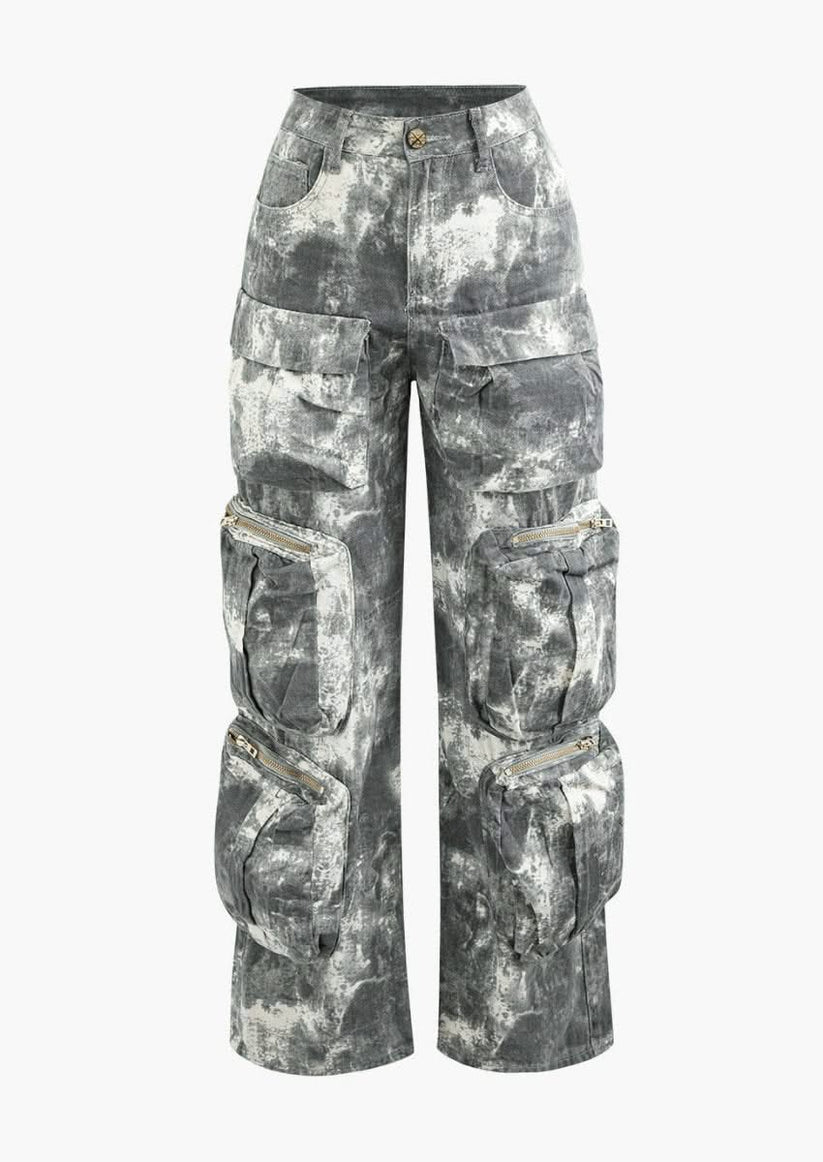 Blue Tie Dye Cargo Pant-final sale