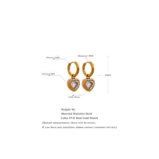 Green and White Heart Charm Hoop Earrings