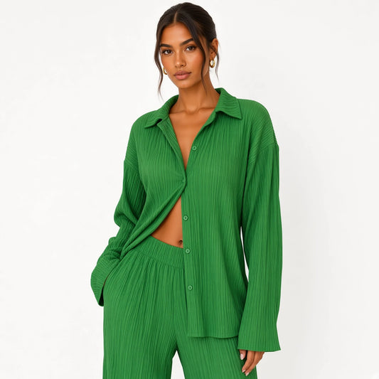 Lettuce Long Pant Set — close-up