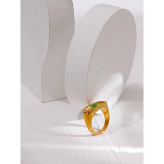 Green Opal Ring - Mabel Love Co - Gold Rings