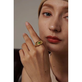 Green Opal Ring - Mabel Love Co - Gold Rings