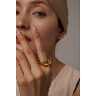 Green Opal Ring - Mabel Love Co - Gold Rings