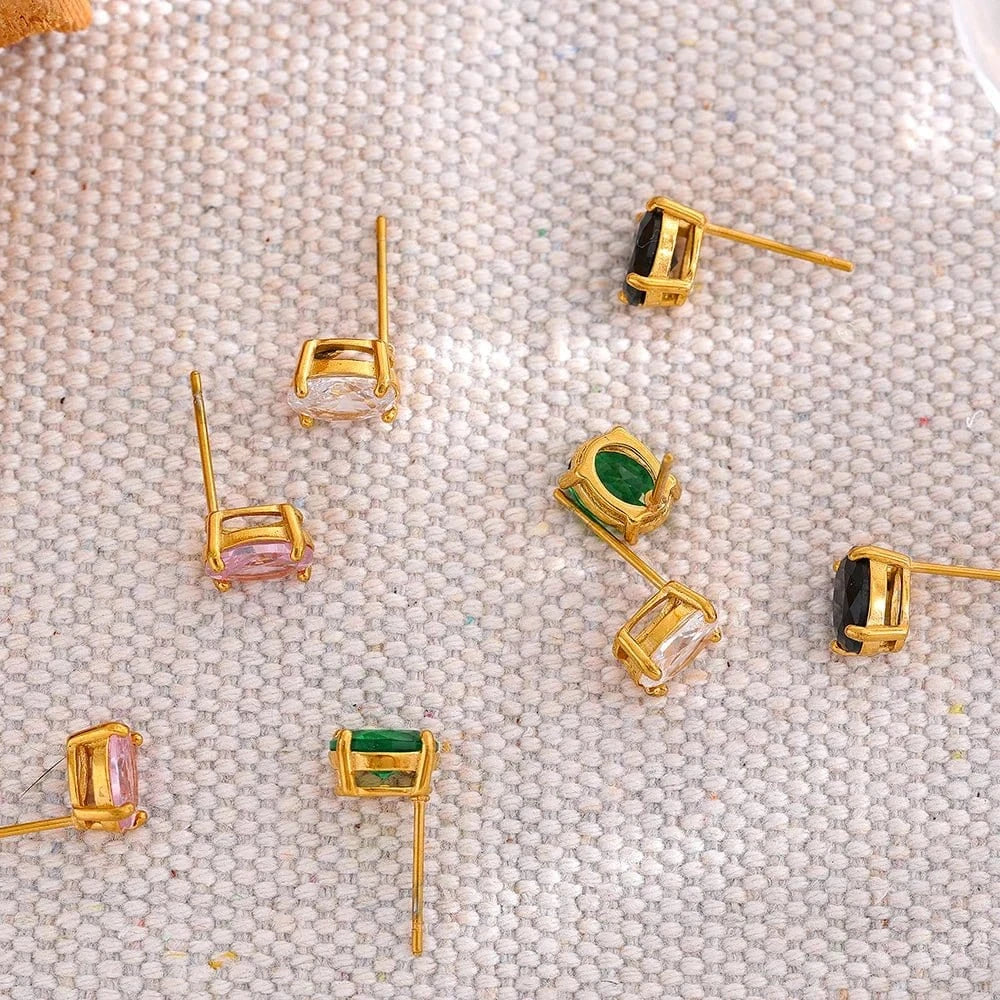 Green Stud Earrings