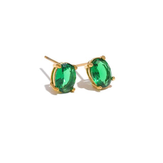 Green Stud Earrings