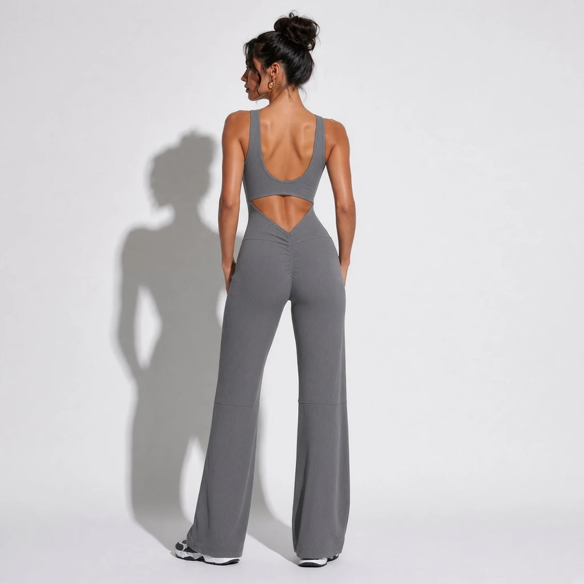 Yoga Jumpsuit — grey back