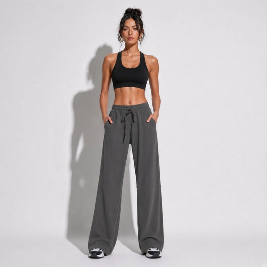 V shapped Flare Leggings Aesthetics — Grey front