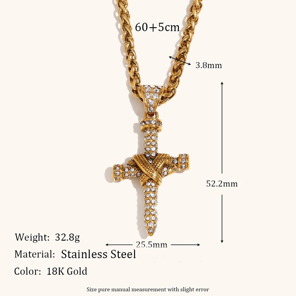 Guardian's Glory Cross Necklace Size Details