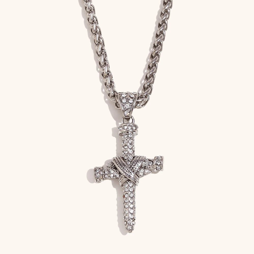 Guardian's Glory Cross Necklace - Silver