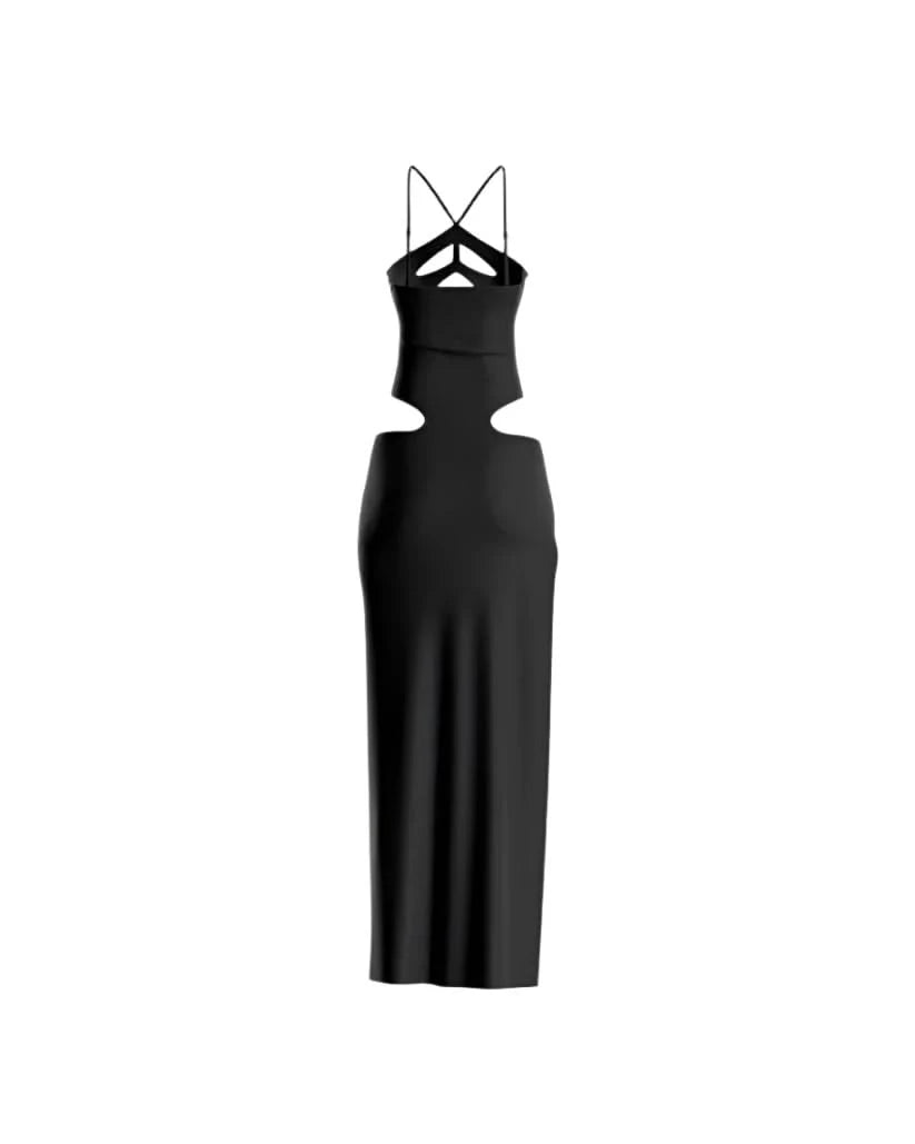 Halter Cut Out Long Dress - Elegant Evening Wear | Mabel Love Co Halter Cut Out Long Dress - Elegant Evening Wear | Mabel Love Co