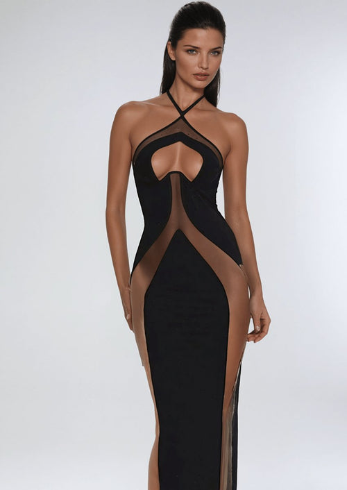 Halter Sheer Dress