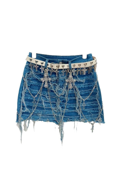 Harajuku Punk Denim Mini Skirt