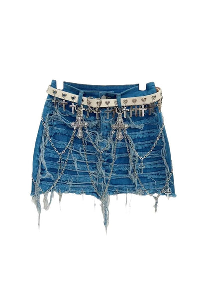 Harajuku Punk Denim Mini Skirt