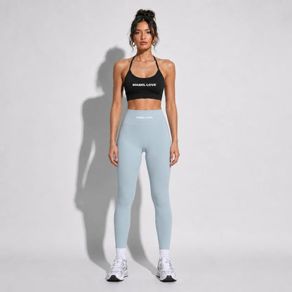 Set — Infinity bra + High-Waisted Yoga Leggings Haze Blue front on-model 2048