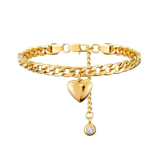 Heart Charm Gold Anklet - Mabel Love Co - ANKLETS