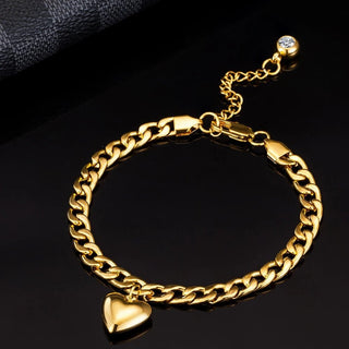 Heart Charm Gold Anklet - Mabel Love Co - ANKLETS