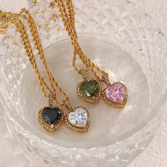 Heart Gemstone Necklaces 1