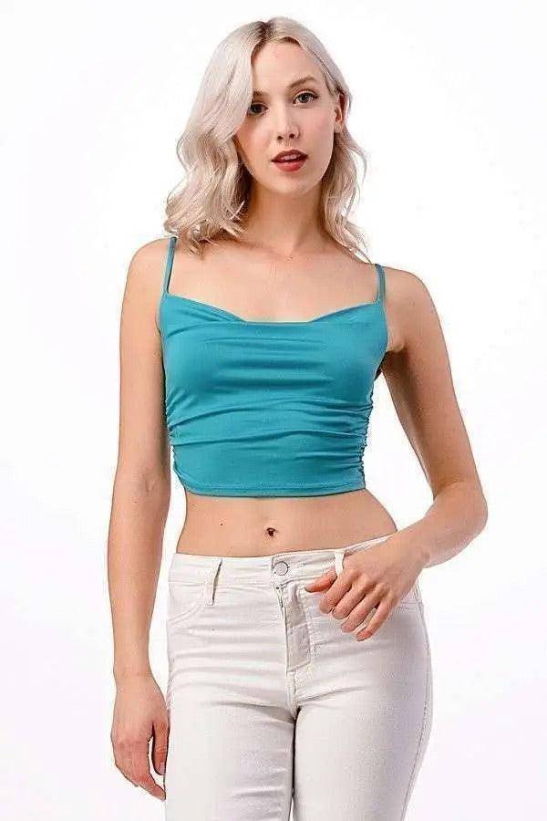 Fit Ruched Side Cami Crop Top, [product type]
