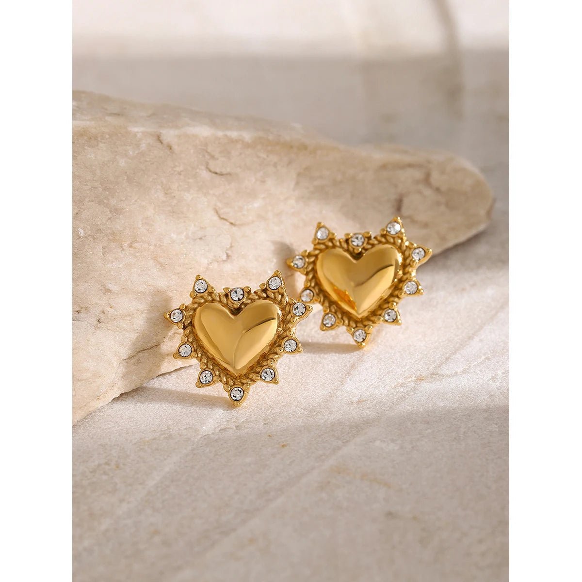 Heart - Shaped Stud Earrings